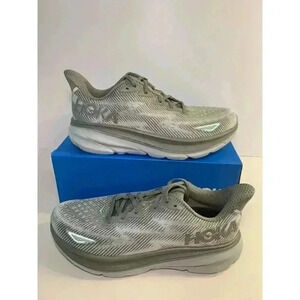 .1592 Hoka M Clifton 9, Grey/ Teal, Mens Running Shoes-US 10 Mens